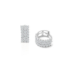 2.90 Ct Gorgeous Round Cut Natural Diamonds Ladies Hoop Earrings White Gold