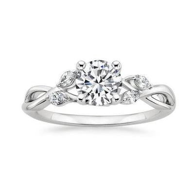 2.94 Carats Round And Marquise Cut Real Diamonds Anniversary Ring White Gold