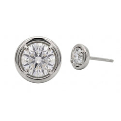 2 Carat Lab Grown Diamonds Stud Earring Round Cut 14K White Gold