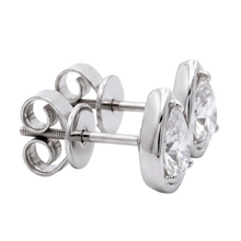 2 Carat Pear Cut Lab Grown Diamonds Stud Earring White Gold 14K