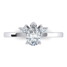 2 Carats Three Stone Pear and Heart Cut Lab Grown Diamond Ring