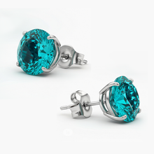 2ct Round Paraiba Earring White Gold