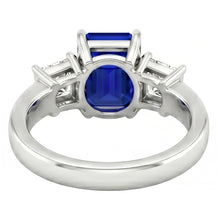 3.05 Ct. Emerald Ceylon Sapphire And Natural Earth Mined DIAMOND ( NOT LAB GROWN )s Three Stone Ring