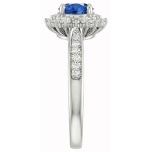 3.10 Ct Round Ceylon Blue Sapphire & Natural Earth Mined DIAMOND ( NOT LAB GROWN )s Ring WG 14K
