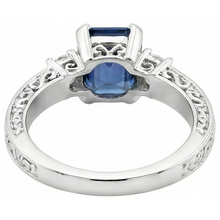 3.15 Carats Sri Lankan Sapphire & Natural Earth Mined Diamond Wedding Ring White Gold 14K