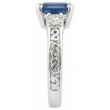 3.15 Carats Sri Lankan Sapphire & Natural Earth Mined Diamond Wedding Ring White Gold 14K