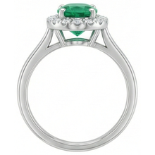3.2 Ct Oval Cut Green Emerald Natural Earth Mined Diamond Wedding Ring White Gold 14K