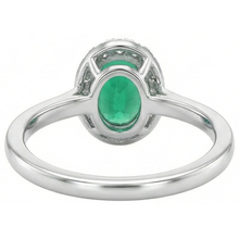 3.2 Ct Oval Cut Green Emerald Natural Earth Mined Diamond Wedding Ring White Gold 14K