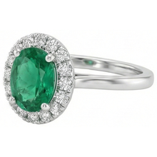 3.2 Ct Oval Cut Green Emerald Natural Earth Mined Diamond Wedding Ring White Gold 14K