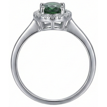 3.2 Ct Oval Green Emerald Halo Natural Earth Mined Diamond Ring 14K White Gold New