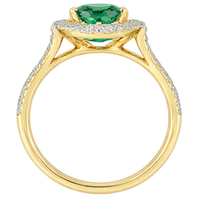 natural round emerald 3.20ct ring profile view