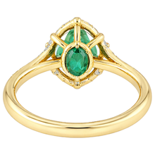 natural round emerald 3.20ct ring with diamond accents