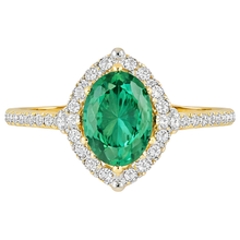 natural round emerald 3.20ct ring side angle
