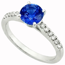 3.20 Ct Sri Lankan Sapphire And Natural Earth Mined DIAMOND ( NOT LAB GROWN )s Ring Gold 14K 4 Prong Set