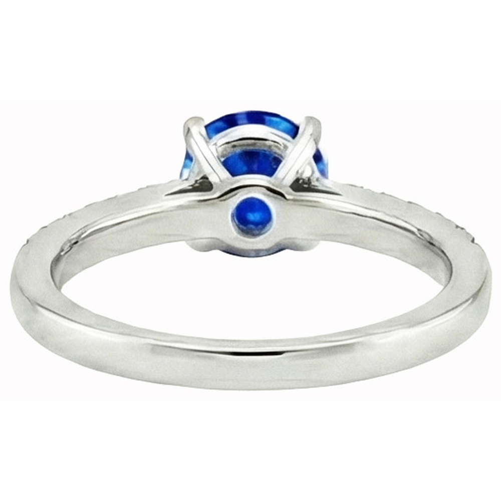 3.20 Ct Sri Lankan Sapphire And Natural Earth Mined DIAMOND ( NOT LAB GROWN )s Ring Gold 14K 4 Prong Set