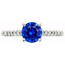 3.20 Ct Sri Lankan Sapphire And Natural Earth Mined DIAMOND ( NOT LAB GROWN )s Ring Gold 14K 4 Prong Set