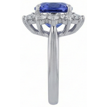 3.25 Carats Asscher Tanzanite & Round Natural Earth Mined Diamond Wedding Ring
