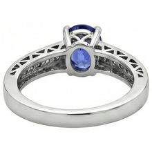 3.25 Carats Tanzanite And Natural Earth Mined Diamond Engagement Ring 14K White Gold
