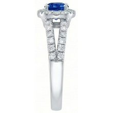 3.25 Ct Brilliant Cut Ceylon Sapphire Natural Earth Mined Diamonds Ring White Gold 14K