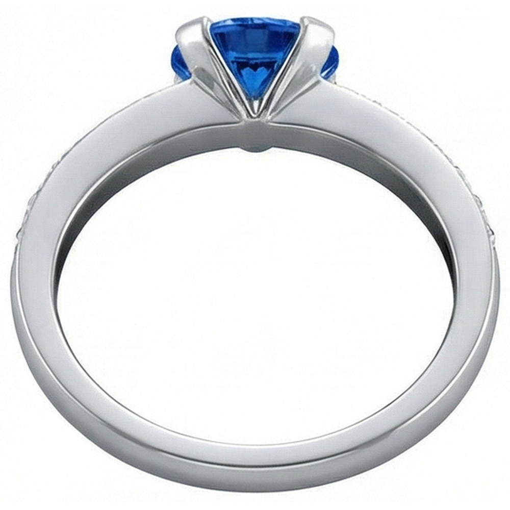 3.25 Ct Round Sri Lanka Sapphire Natural Earth Mined DIAMOND ( NOT LAB GROWN )s Ring Gold 14K