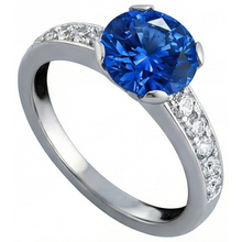3.25 Ct Round Sri Lanka Sapphire Natural Earth Mined DIAMOND ( NOT LAB GROWN )s Ring Gold 14K