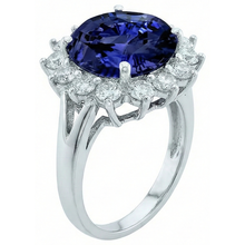 3.26 Carats Tanzanite And Round Natural Earth Mined DIAMOND ( NOT LAB GROWN )s Ring White Gold 14K