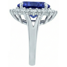 3.26 Carats Tanzanite And Round Natural Earth Mined DIAMOND ( NOT LAB GROWN )s Ring White Gold 14K