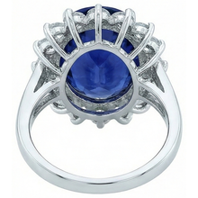 3.26 Carats Tanzanite And Round Natural Earth Mined DIAMOND ( NOT LAB GROWN )s Ring White Gold 14K