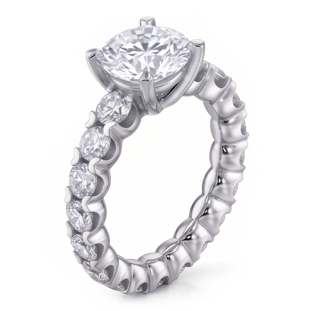 3.30 Carats Sparkling Round Cut Natural Earth Mined Diamonds Wedding Ring