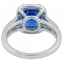 3.35 Carats Ceylon Blue Sapphire And Round Natural Earth Mined Diamonds Engagement Ring
