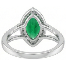 3.35 Carats Green Emerald With Natural Earth Mined DIAMOND ( NOT LAB GROWN )s Ring Prong Set White Gold 14K
