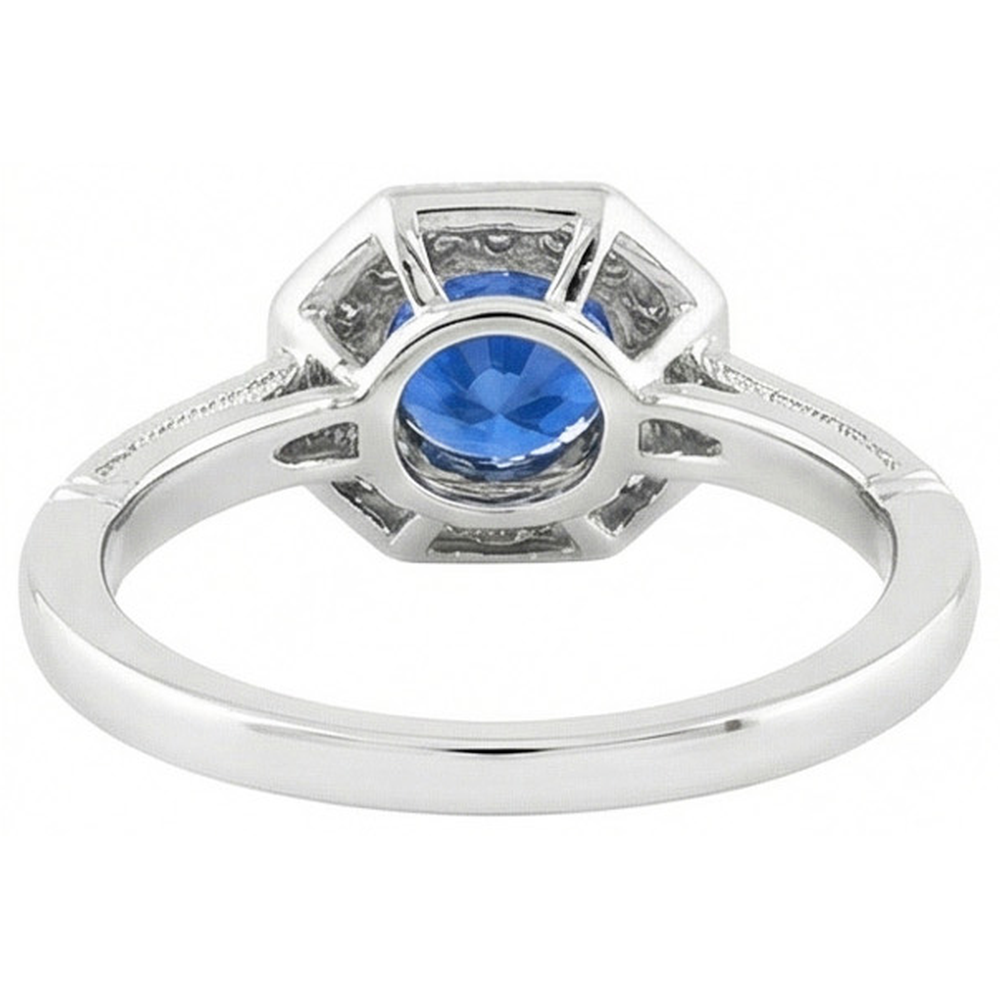 3.35 Ct Sri Lankan Sapphire And Natural Earth Mined DIAMOND ( NOT LAB GROWN )s Ring White Gold 14K