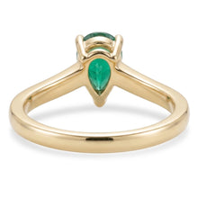 3.4 Ct Pear Cut Green Emerald Natural Earth Mined Diamond Wedding Ring Yellow Gold 14K