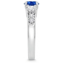 3.40 Carats Round Sri Lanka Sapphire Natural Earth Mined Diamonds Wedding Ring
