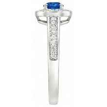 natural round sapphire 3.40ct ring profile view