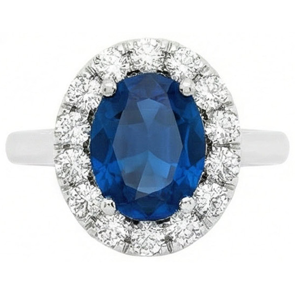 3.40 Ct Sri Lankan Sapphire And Natural Earth Mined DIAMOND ( NOT LAB GROWN )s Engagement Ring