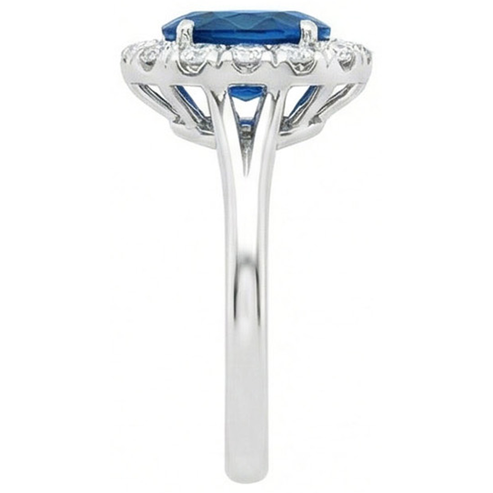 3.40 Ct Sri Lankan Sapphire And Natural Earth Mined DIAMOND ( NOT LAB GROWN )s Engagement Ring