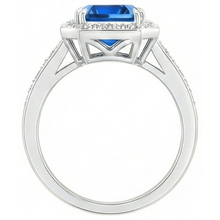 3.40 Ct Sri Lankan Sapphire Natural Earth Mined DIAMOND ( NOT LAB GROWN )s Ring White Gold 14K