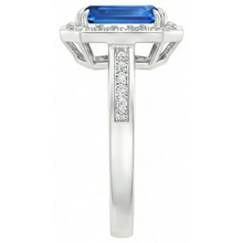 3.40 Ct Sri Lankan Sapphire Natural Earth Mined DIAMOND ( NOT LAB GROWN )s Ring White Gold 14K