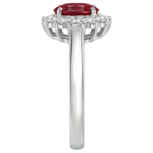 3.5 Carats Red Oval Ruby With Natural Earth Mined Diamond Wedding Ring White Gold 14K