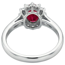 3.5 Carats Red Oval Ruby With Natural Earth Mined Diamond Wedding Ring White Gold 14K