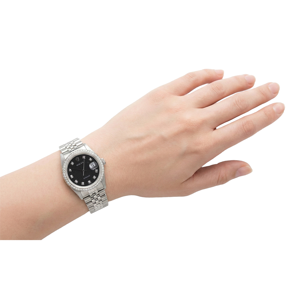 3.5 Ct Custom Natural Earth Mined Diamond Dial Bezel Concealed Clasp Datejust Rolex Men Watch Ss & Gold