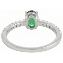 3.5 Ct Green Emerald And Natural Earth Mined Diamond Wedding Ring