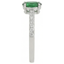 3.5 Ct Green Emerald And Natural Earth Mined Diamond Wedding Ring