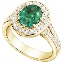 3.5 Ct Oval Cut Green Emerald With Halo Natural Earth Mined Diamond Ring