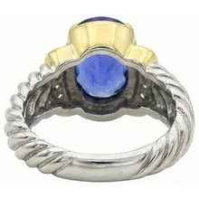 3.50 Carat Oval Tanzanite Sparkling Natural Earth Mined DIAMOND ( NOT LAB GROWN )s Ring New Two Tone