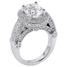 3.50 Carat Real Natural Earth Mined DIAMOND ( NOT LAB GROWN ) Engagement Ring Luxurious Antique White Gold 14K