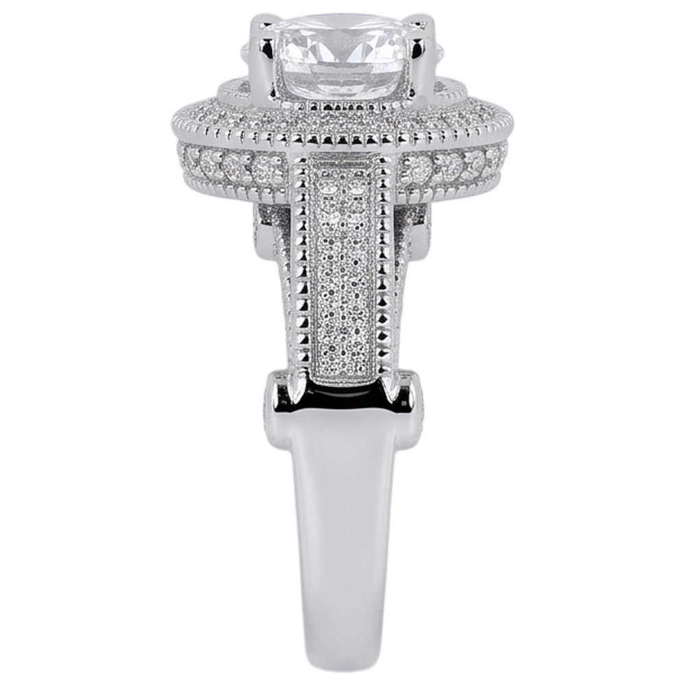 3.50 Carat Real Natural Earth Mined DIAMOND ( NOT LAB GROWN ) Engagement Ring Luxurious Antique White Gold 14K