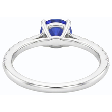 3.50 Carats Blue Sapphire Solitaire & Round Natural Earth Mined Diamond Accents 4 Prong
