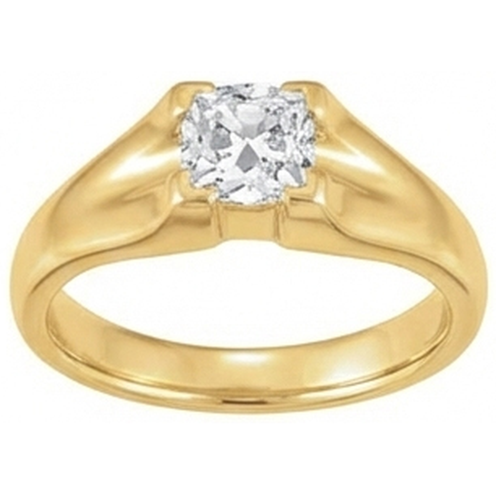Authentic Fine Diamond Single Stone Ring – side view